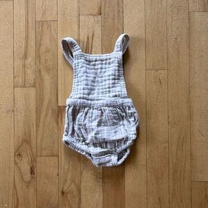 Jamie Kay Muslin Romper Light Gray Double Gauze Sunsuit 3-6M
